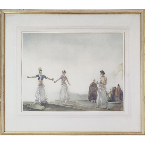 84 - SIR WILLIAM RUSSELL FLINT (1880-1969), a set of three lithographs, largest 85cm x 98cm. (3)