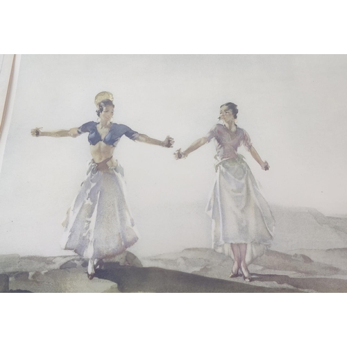 84 - SIR WILLIAM RUSSELL FLINT (1880-1969), a set of three lithographs, largest 85cm x 98cm. (3)