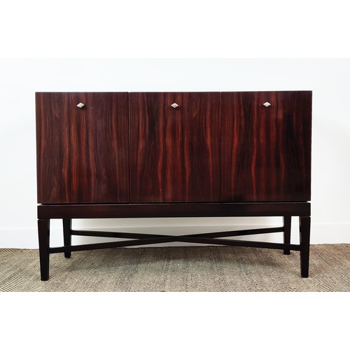 406 - SIDEBOARD, wooden with larger compartment flanked by smaller single door compartment to the left, 12... 