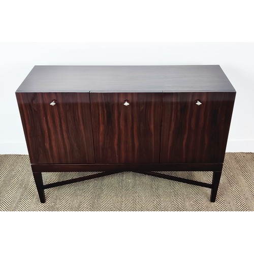 406 - SIDEBOARD, wooden with larger compartment flanked by smaller single door compartment to the left, 12... 