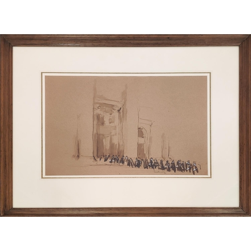 65 - PATRICK NORMAN HAMILTON (1923-2008), 'Knights of Malta entering St Peters, Rome', signed and dated 8... 