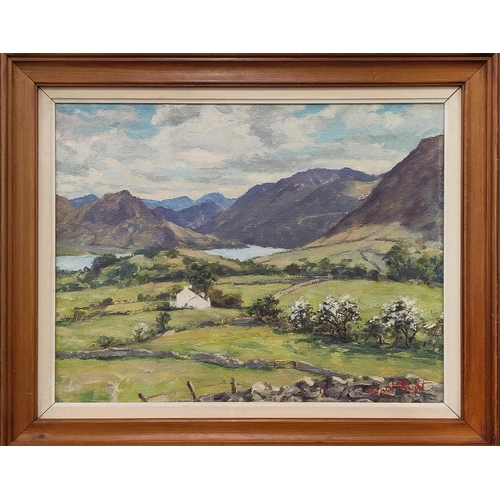 80 - ERNEST KNIGHT (British 1915-1995), 'Lake District', oil on canvas, 40cm x 50cm, framed.