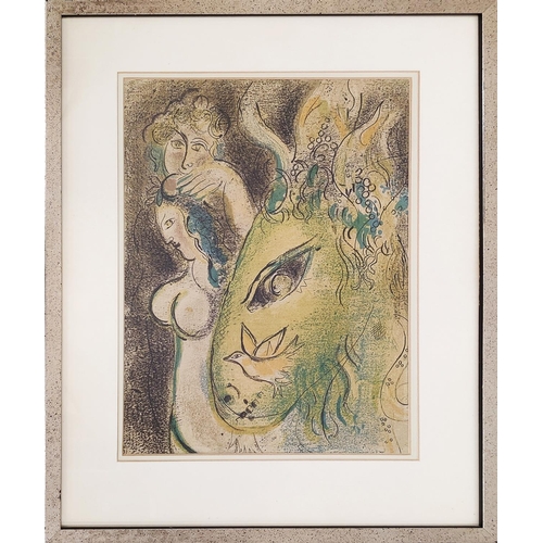 90 - MARC CHAGALL (1887-1985), a pair of original lithographs from the bible series, each 34cm x 25cm, fr... 