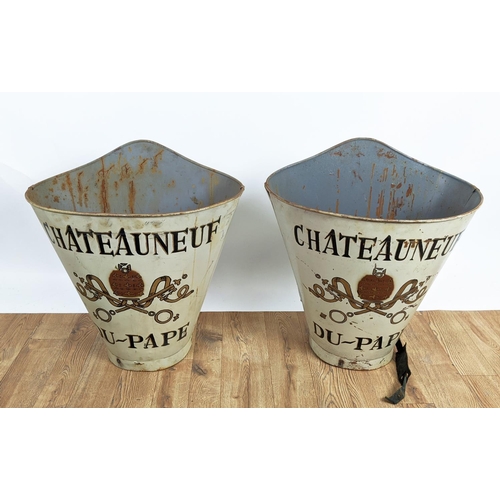 374 - GRAPE HODS, a pair, reproduction distressed finish, 63cm H x 61cm W x 37cm D. (2)