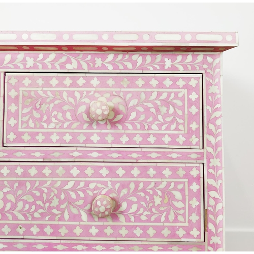 391 - CHEST OF DRAWERS, Moroccan style inlaid finish, with two short drawers above two long, 110.5cm x 47c... 