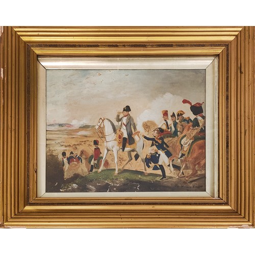 79 - AFTER HORACE VERNET (French 1789-1863) 'Battle of Wagram', oil on canvas, 20cm x 25cm, framed.