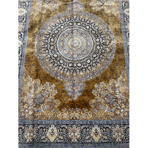 131A - FINE SILK QUM DESIGN RUG.