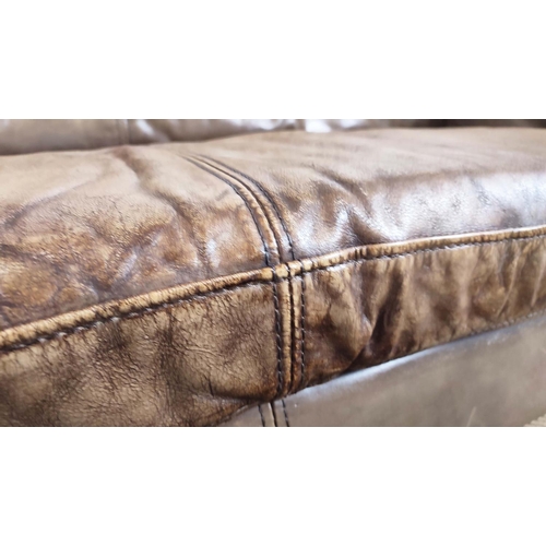 147 - SOFA, leather upholstered, 64cm H x 181cm W x 80cm D.