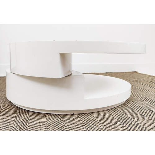 186 - MARAIS INTERNATIONAL LOW TABLE, circular, with rotating mechanism, 80cm W x 34cm H.