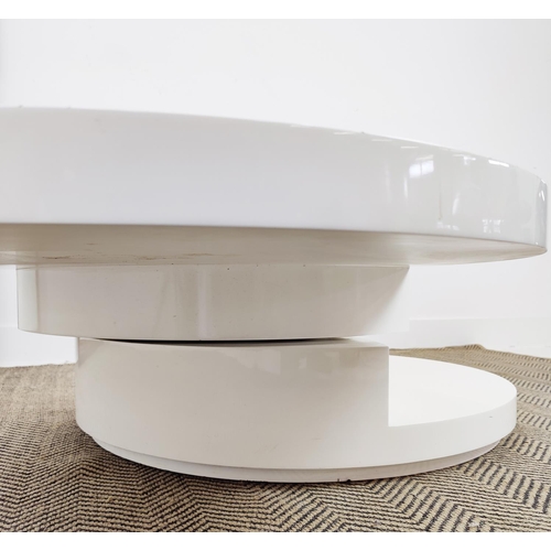 186 - MARAIS INTERNATIONAL LOW TABLE, circular, with rotating mechanism, 80cm W x 34cm H.