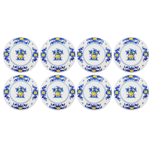 12 - A SET OF EIGHT VISTA ALEGRE VIANA DINNER PLATES, transfer printed on white porcelain, each measuring... 