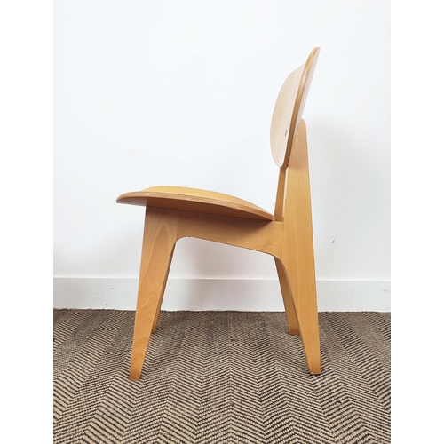 121 - JUNZO SAKAKURA STYLE CHAIRS, a pair, Japanese beech and plywood, 79cm H x 42cm W. (2)