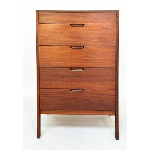 126 - CHEST, 1970s Danish teak with five drawers, 63cm W x 51cm D x 107cm H.