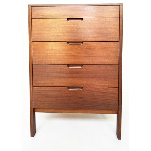 126 - CHEST, 1970s Danish teak with five drawers, 63cm W x 51cm D x 107cm H.