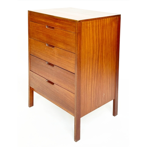 126 - CHEST, 1970s Danish teak with five drawers, 63cm W x 51cm D x 107cm H.