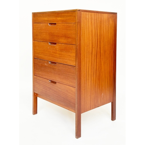 126 - CHEST, 1970s Danish teak with five drawers, 63cm W x 51cm D x 107cm H.