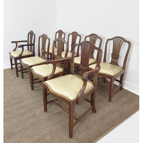 179 - DINING CHAIRS, a set of eight, late 19th/early 20th century George III style mahogany, including two... 