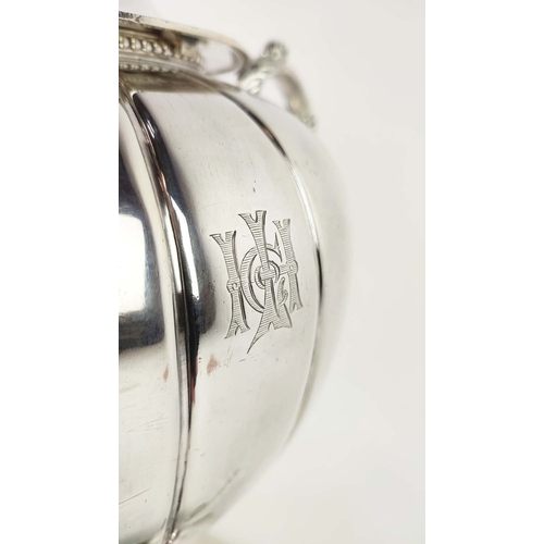 39 - A MID 19th CENTURY SILVER PLATED SAMOVAR, makers mark for George Richmond Collis & Co, lobed body, a... 