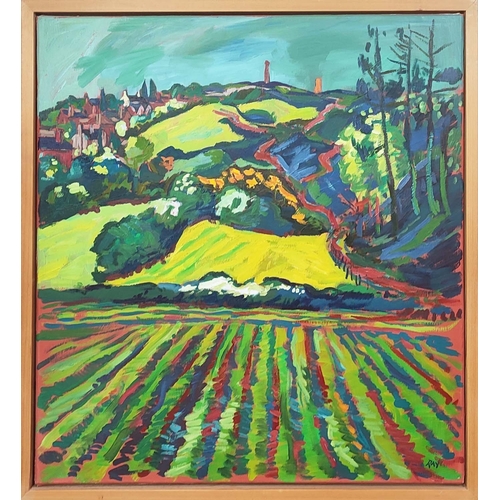 59 - 20TH CENTURY SCHOOL, 'Rural Village Scene', oil on canvas, signed 'Ray', 76cm x 71cm, framed.