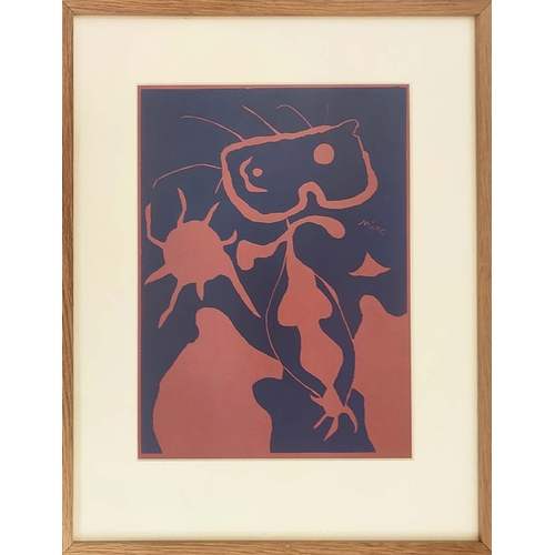 64 - JOAN MIRO, 'Man in the Red Sun', original engraving from xxe siècle no. 4, 1938, 31cm x 24cm, framed... 