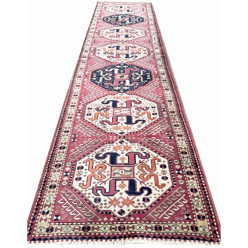 98 - FINE ANATOLIAN RUNNER, 324cm x 85cm.