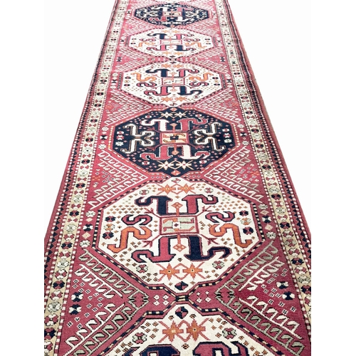 98 - FINE ANATOLIAN RUNNER, 324cm x 85cm.