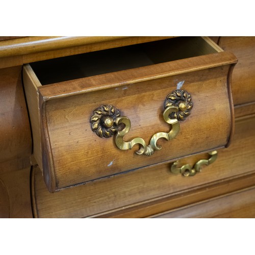 170 - ARMOIRE, Dutch style fruitwood by Century of two doors with hanging rail above seven drawers, 223cm ... 