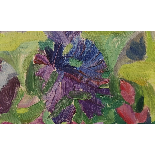 51 - LIDIA KHANAMIRYAN (Armenian, born in 1930), 'Summer Flowers', oil on canvas, 64cm x 49.5cm.