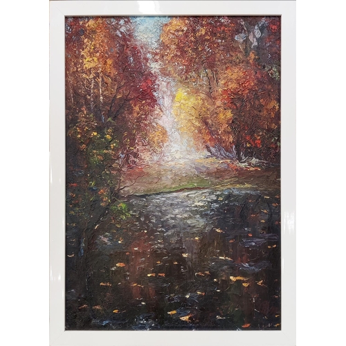 56 - NAIM LAMIDOV (21st century), 'The Autumn Park', oil on canvas, 90cm x  70cm.