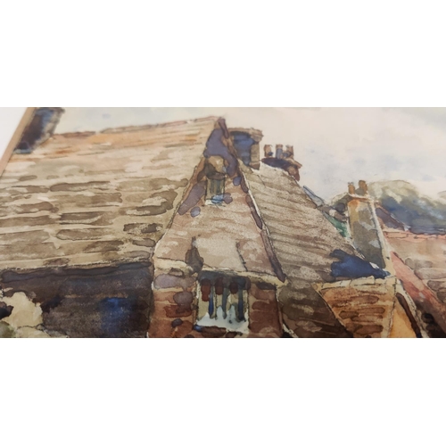 73 - 19TH CENTURY BRITISH SCHOOL, 'Southover High Street, Lewes', watercolour, 21cm x 27cm, framed.