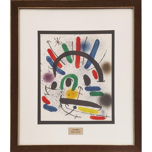 90 - JOAN MIRO, lithograph, 32cm x 25cm, framed.