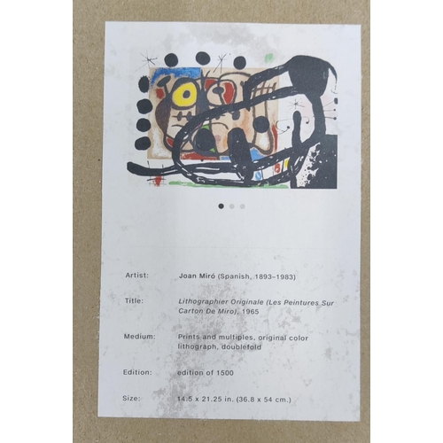 92 - JOAN MIRO, 'Lithographie originale', lithograph, 38cm x 56cm, framed.