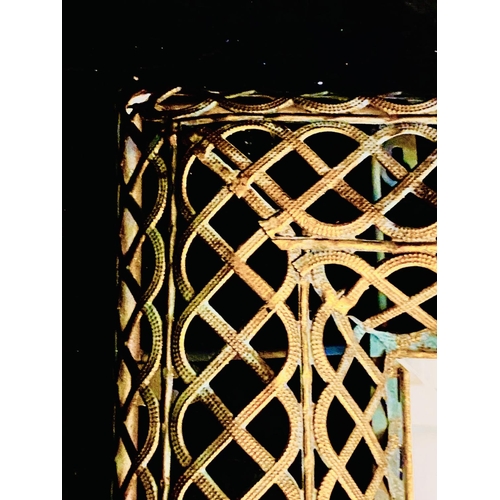 328 - WALL MIRRORS, a pair, with pierced gilt metal frames, 100cm H x 70cm W. (2)