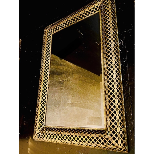 328 - WALL MIRRORS, a pair, with pierced gilt metal frames, 100cm H x 70cm W. (2)