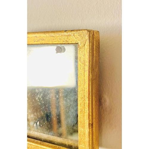 339 - WALL MIRROR, gilt metal multi sectional frames, 101cm H x 75cm W.