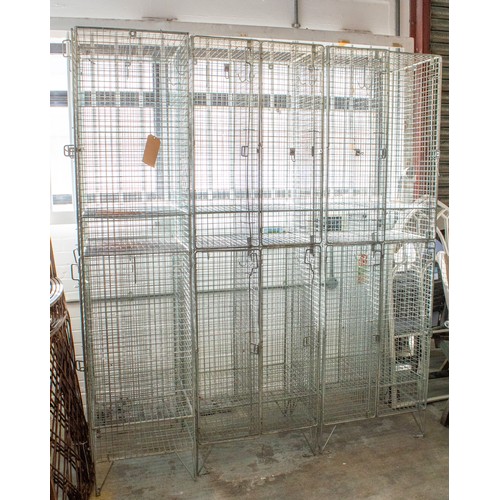 167 - WIRE FRAME LOCKERS, a set of three 60cm W x 46cm D x 198cm H approx. (3)