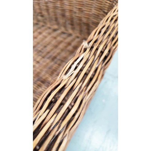 353 - DOG BED, in wicker, 42cm H x 105cm W x 75cm D.