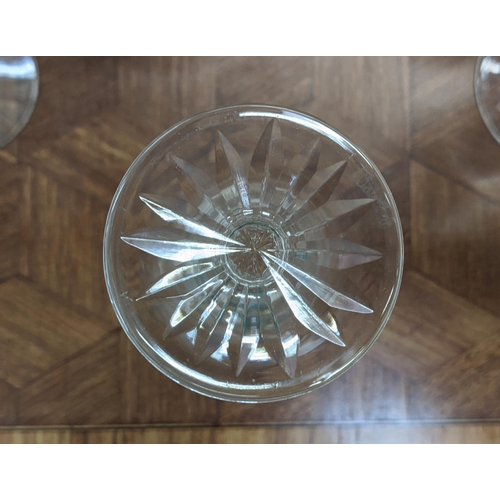 14 - WATERFORD 'LISMORE', set of ten port glasses, and a matching set of ten sherry glasses, faceted stem... 