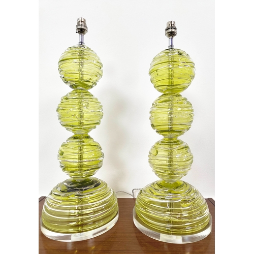 564 - WILLIAM YEOWARD ELFREDA MOSS TABLE LAMPS, a pair, 57cm H. (2)