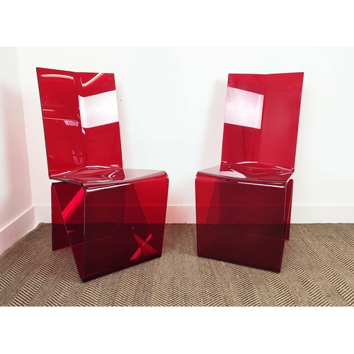 187 - ATTRIBUTED TO ROCHE BOBOIS PLI CHAIRS, a pair, by Maurice Marty, each 92cm H x 40cm W. (2)