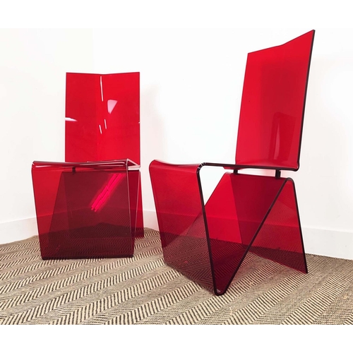 187 - ATTRIBUTED TO ROCHE BOBOIS PLI CHAIRS, a pair, by Maurice Marty, each 92cm H x 40cm W. (2)