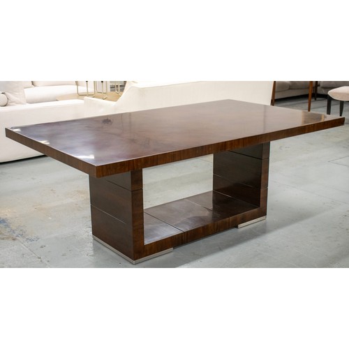 GIORGIO COLLECTION EXTENDING DINING TABLE, walnut with two extra leaves, 77cm H x 117cm W x 200cm L x 296cm extended.