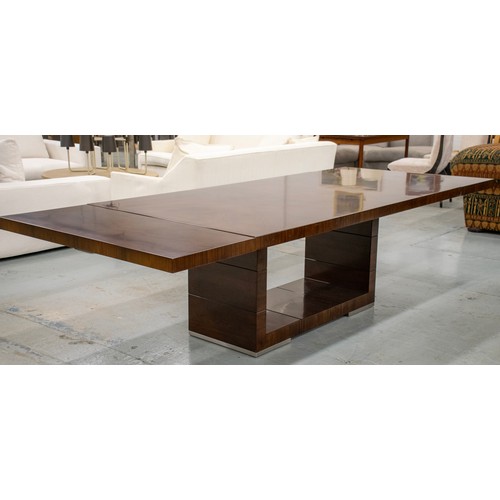 373 - GIORGIO COLLECTION EXTENDING DINING TABLE, walnut with two extra leaves, 77cm H x 117cm W x 200cm L ... 