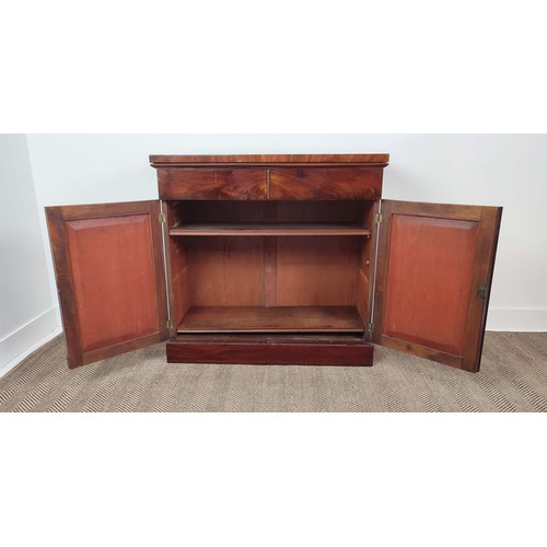 344 - SIDE CABINET, Victorian mahogany with two frieze drawers over cupboard doors, 93cm H x 97cm W x 40cm... 