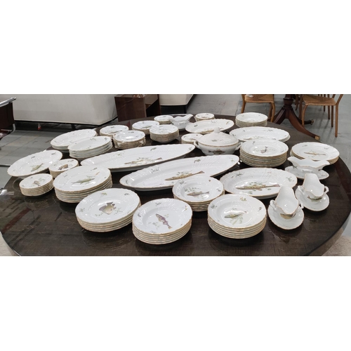 11 - A RICHARD GINORI ICHTHYOLOGICAL PORCELAIN DINNER SERVICE, comprising 24 dinner plates, 30 soup bowls... 