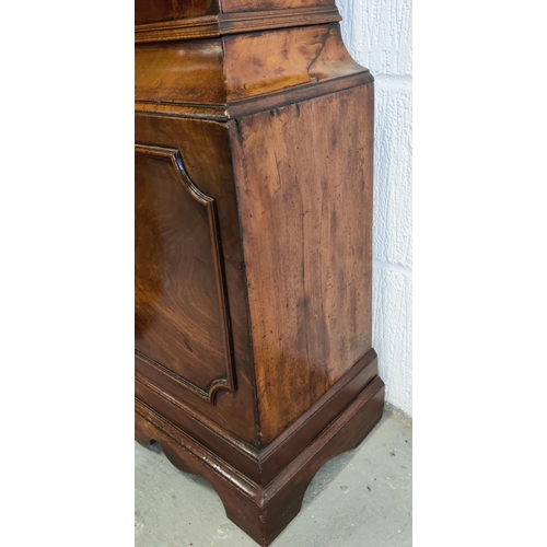 249 - LONGCASE CLOCK, Regency mahogany 'Thos Saunders, 258 Whitechapel Road, London, silvered dial, hours ... 