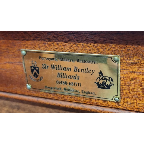 567 - SIR WILLIAM BENTLEY POOL-DINING TABLE, mahogany and blue baize, 76cm H x 148cm W x 253cm L, pool tab... 