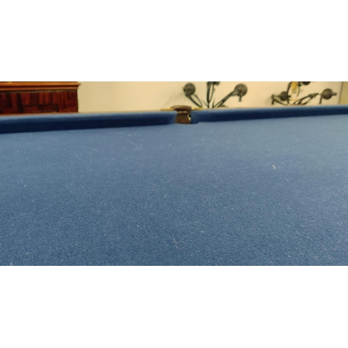 567 - SIR WILLIAM BENTLEY POOL-DINING TABLE, mahogany and blue baize, 76cm H x 148cm W x 253cm L, pool tab... 