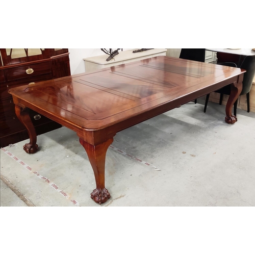 567 - SIR WILLIAM BENTLEY POOL-DINING TABLE, mahogany and blue baize, 76cm H x 148cm W x 253cm L, pool tab... 