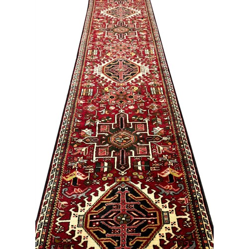 140A - PERSIAN KARAJA LONG RUNNER, 375cm x 80cm.